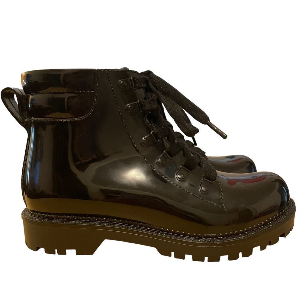 Circus By Sam Edelman Kascade Rain Boots Black Shiny Pvc Size 8